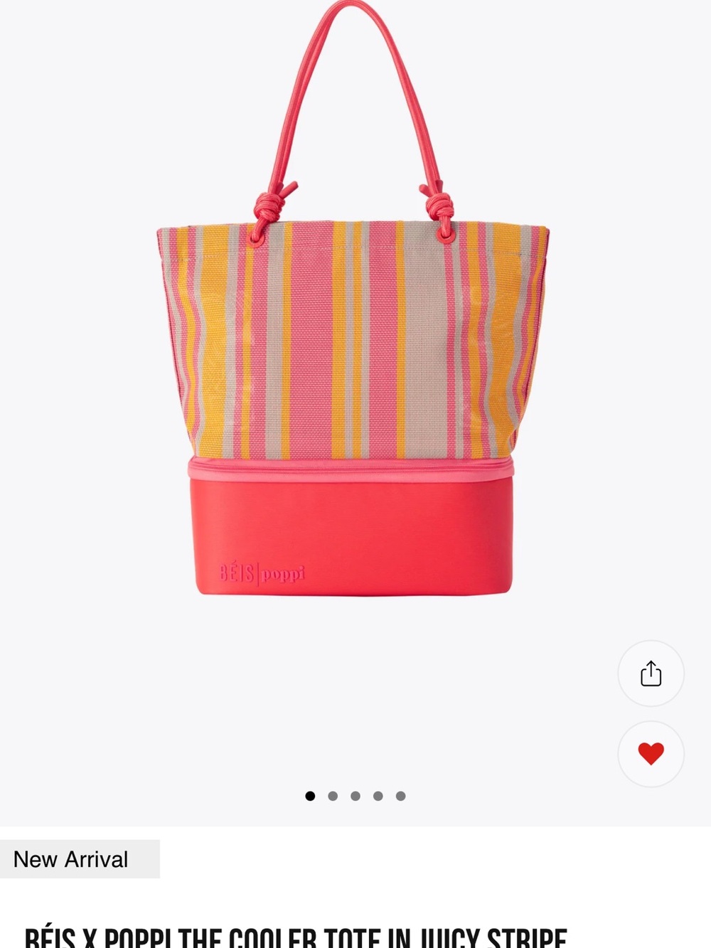 BEISx Poppi The Cooler Tote in Juicy Stripe